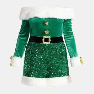 No Boundaries Green Sequin Women's Shorts